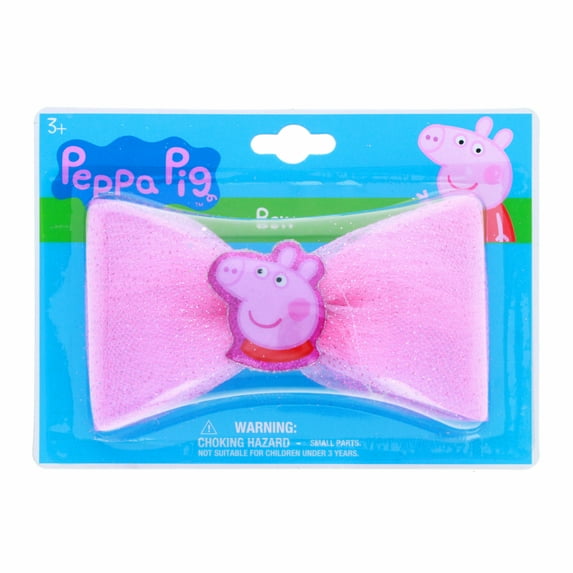 Peppa Pig Girls Fashion Accessory Hair Bow Barrette Clip Sparkle Design