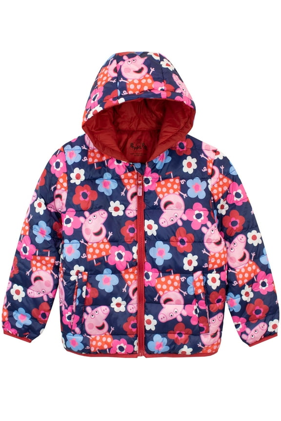 Girls Floral Coat Pink Sizes 2T-6