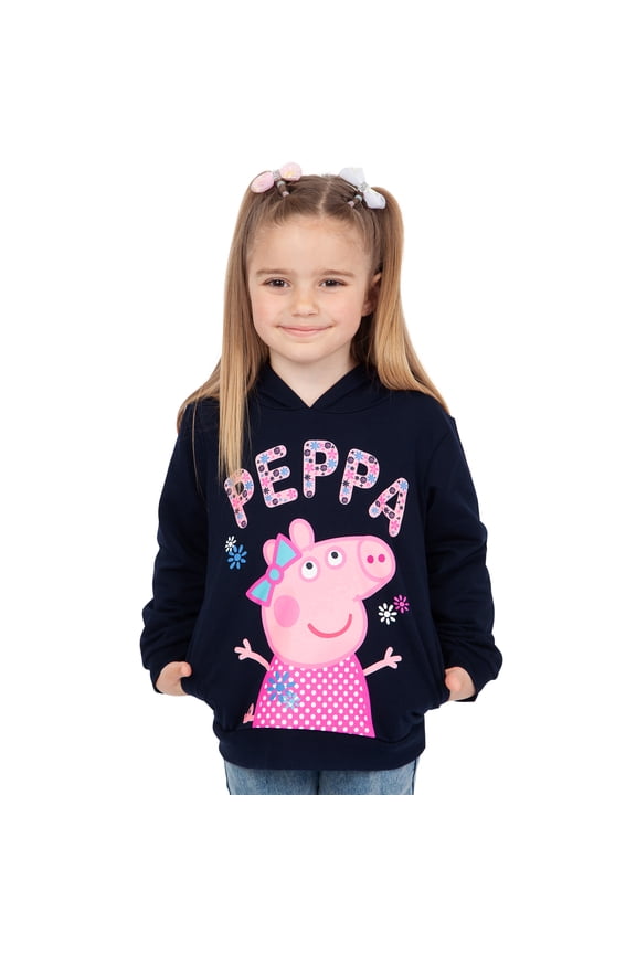 Girls Floral Hoodie Blue Sizes 2T-7