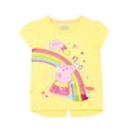 thumbnail image 1 of Peppa Pig Girls Glitter Rainbow T-Shirt Yellow Sizes 18M-8, 1 of 2