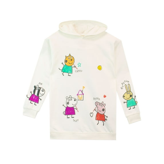 Peppa Pig Girls Hoodie White Sizes 2T-8