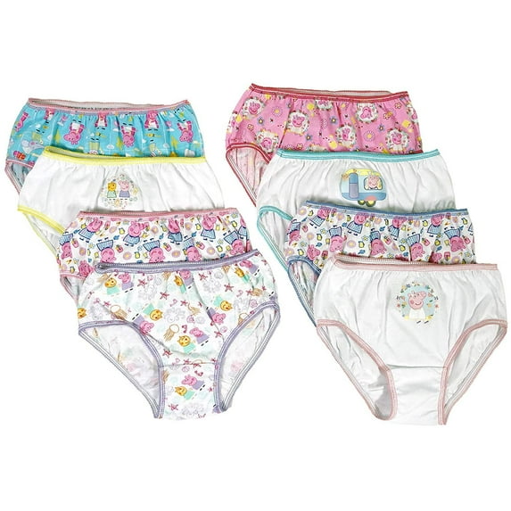 Peppa Pig Girls Panties Underwear - 8-Pack Toddler/Little Kid/Big Kid Size Briefs