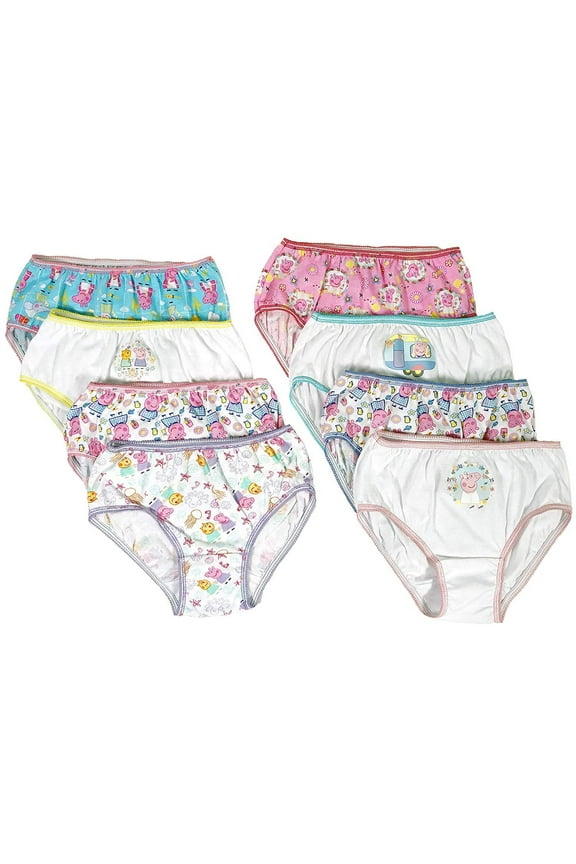 Peppa Pig Girls Panties Underwear - 8-Pack Toddler/Little Kid/Big Kid Size Briefs