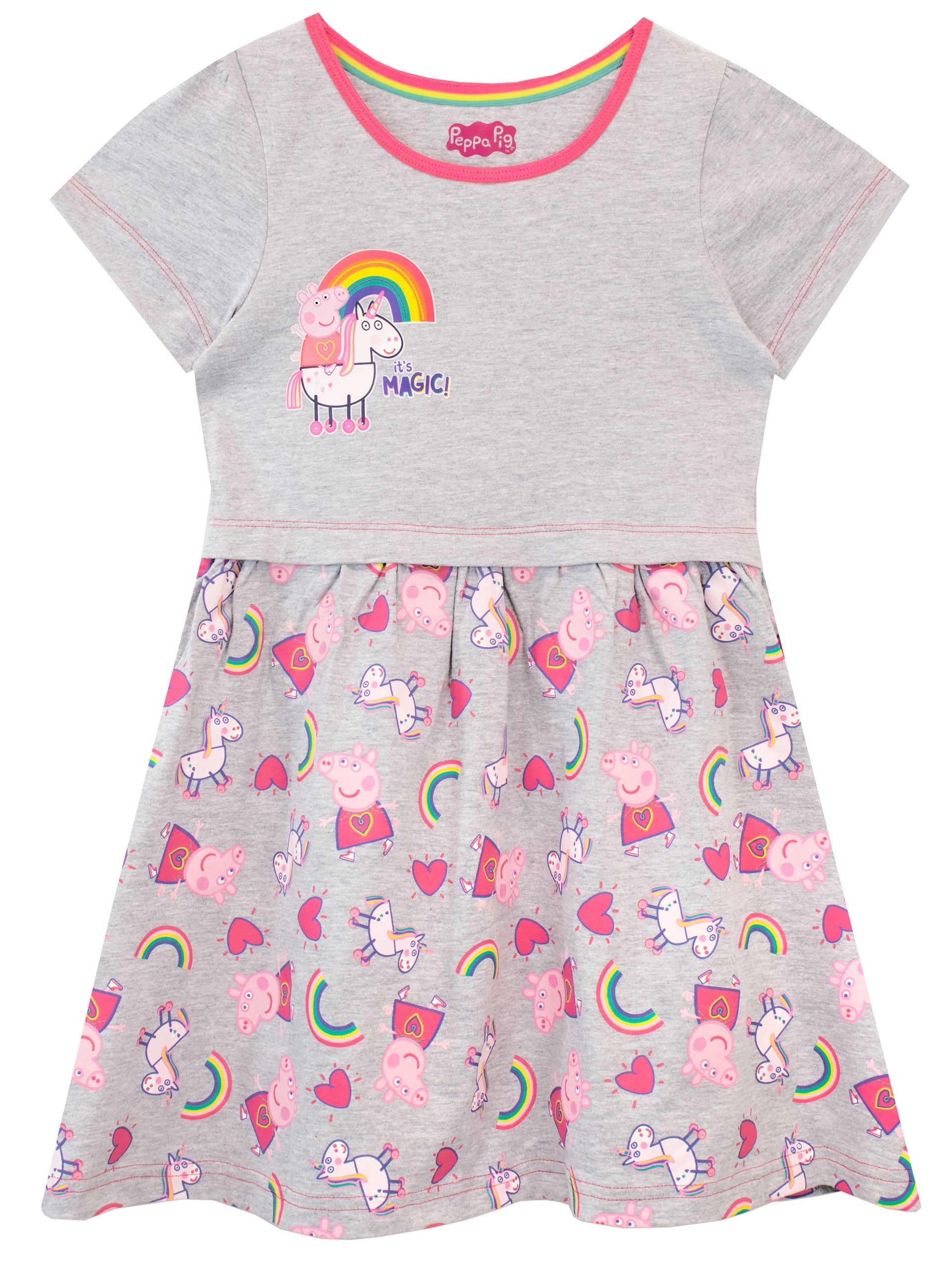 Peppa Pig Girls Short Sleeve Magical Unicorn Dress Sizes 18M-8