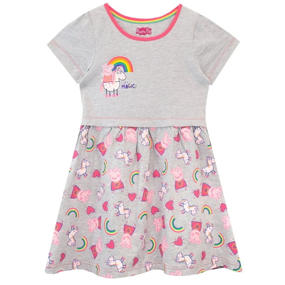 Peppa Pig Girls Short Sleeve Magical Unicorn Dress Sizes 18M-8