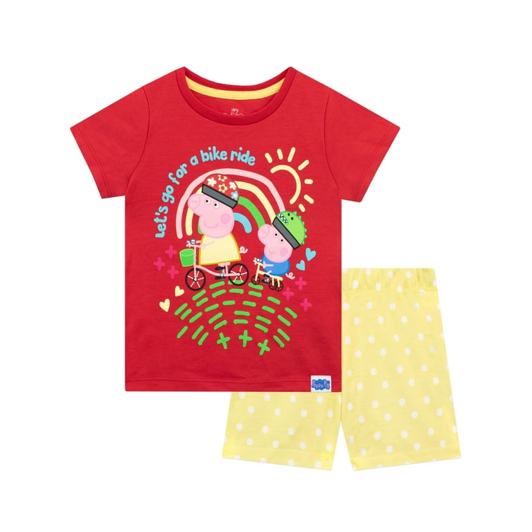 Peppa Pig Girls Short Sleeve Pajamas Sizes 2T 8