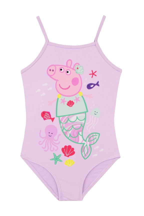 Girls Spaghetti Strap Swimsuit Purple Sizes 2T-8