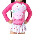 thumbnail image 1 of Peppa Pig Girls Swimsuits Sets Mermaid Scales Long Sleeve Rash Guards and Bikini Bottom Set Size 2-6, 1 of 10