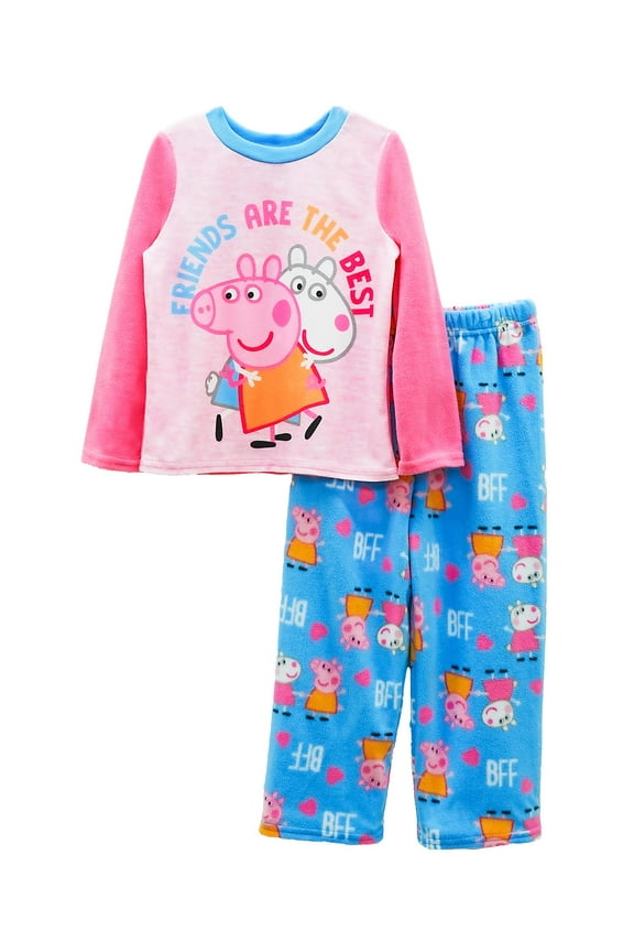 Peppa Pig Girls Two-Piece Pajama Set, Female, Blue, Size: 2T