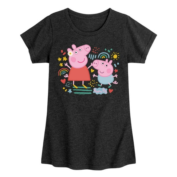 Peppa Pig - Golden Hour Sketch - Girls Toddler And Youth Fitted Short Sleeve Tee