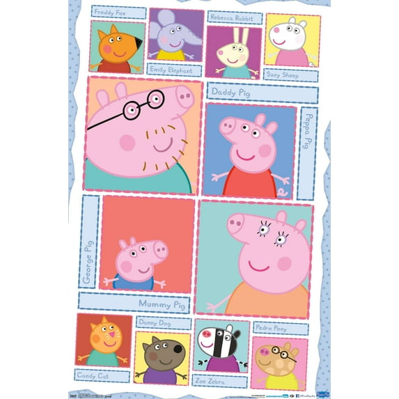 Peppa Pig - Grid Wall Poster, 14.725" x 22.375"