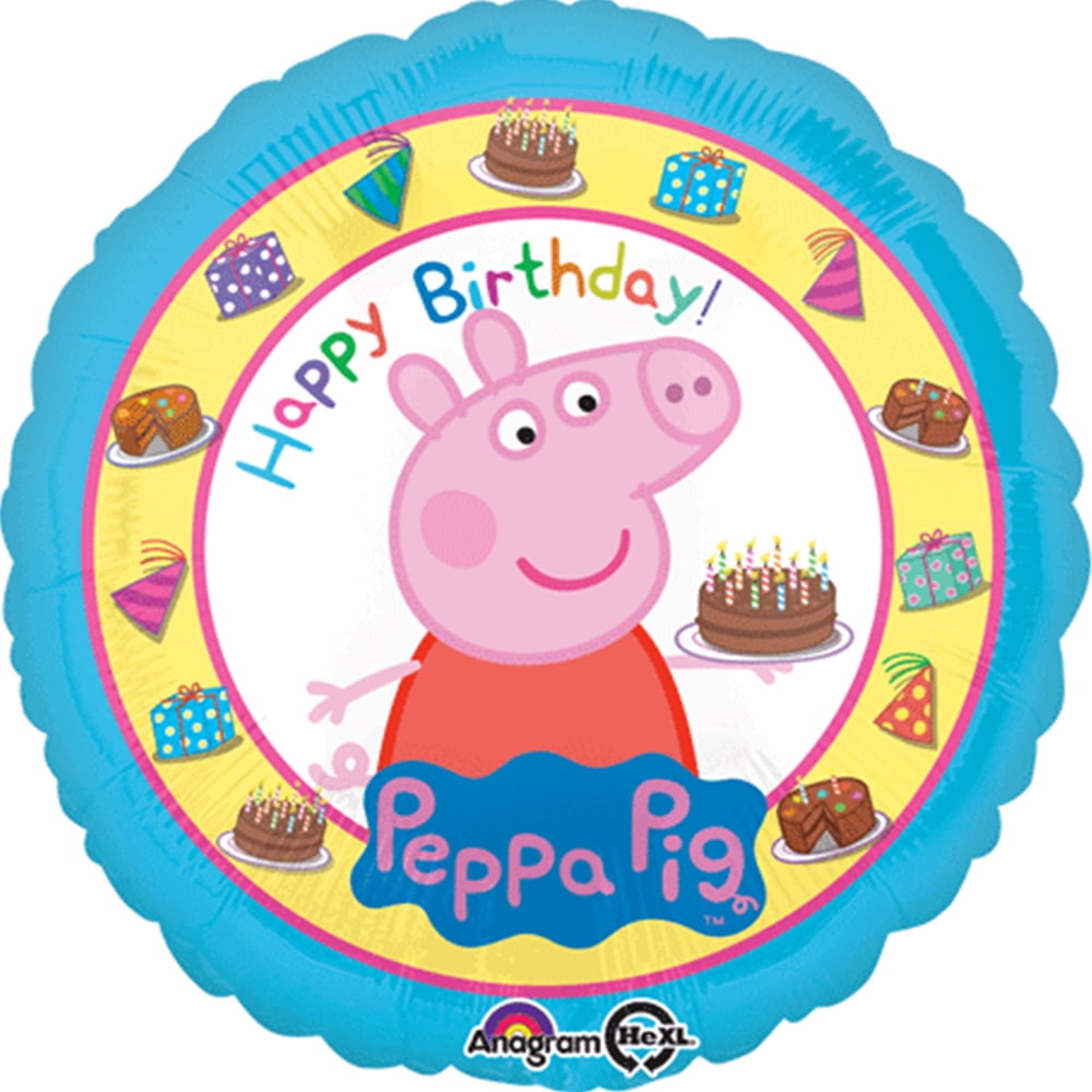 Peppa Pig Happy Birthday Authentic Licensed Theme Foil / Mylar