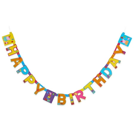 Peppa Pig Happy Birthday Party Decoration Banner, 7.59 ft.