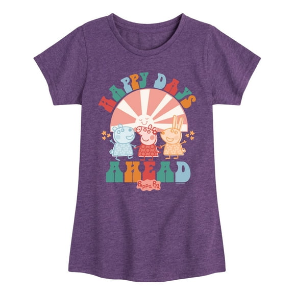 Peppa Pig - Happy Days Ahead - Girls Toddler And Youth Fitted Short Sleeve Tee