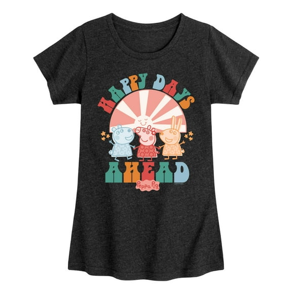 Peppa Pig - Happy Days Ahead - Girls Toddler And Youth Fitted Short Sleeve Tee