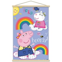 Peppa Pig - Hooray Wall Poster with Magnetic Frame, 22.375" x 34"