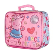 Peppa Pig Lunch Box Glitter Dance Party Insulated Lunch Bag Lunch Tote For Kids 10
