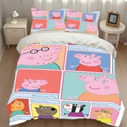 Peppa Pig Kids Toddler Sheet Bedding Set Pillow Christmas Comforter Gifts Girls Child Boys Queen Full 55"X78"