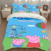 Peppa Pig Kids Toddler Sheet Bedding Set Pillow Christmas Comforter Gifts Girls Child Boys Queen Full 55"X78"