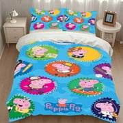 Peppa Pig Kids Toddler Sheet Bedding Set Pillow Christmas Comforter Gifts Girls Child Boys Queen Full 55"X78"