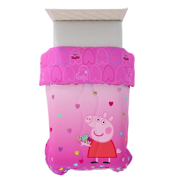 Peppa Pig Kids Twin Comforter, Reversible, Pink