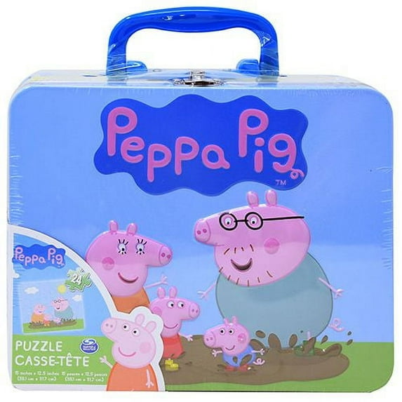 Peppa Pig Large Lunch Tin Box with 24pc puzzle inside