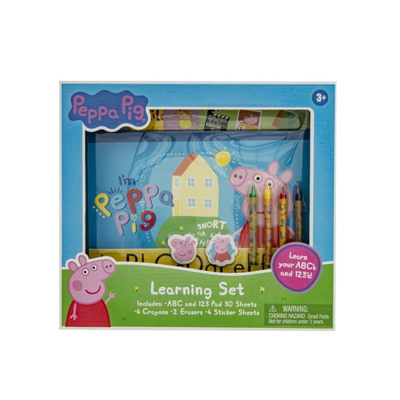Peppa Pig Learning Set  Educational Activity Kit for Kids | Includes Workbook, Flash Cards, Stickers & More | Ages 3+