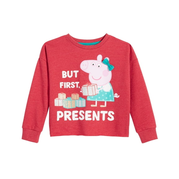 Peppa Pig Little Kid Girls Graphic-Print Sweatshirt,Red,5