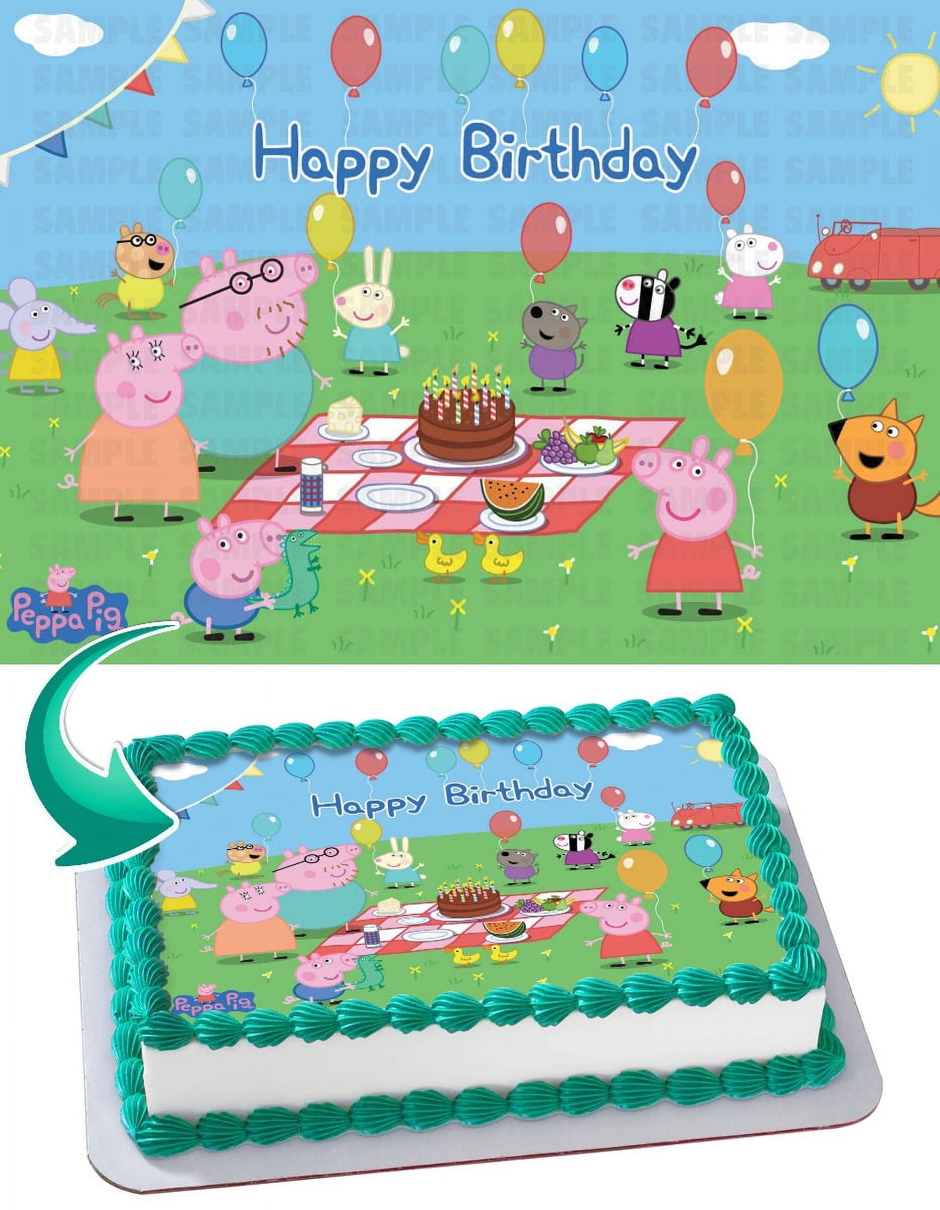 Cake, edible printing, Peppa Pig  Edible printing, Cake printing, Cake  designs