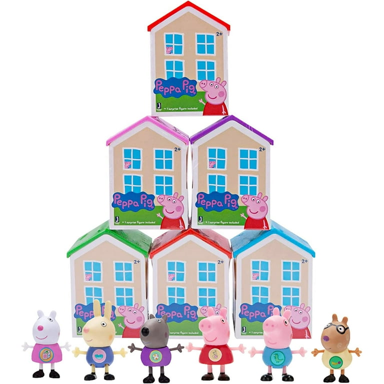 Plastic Peppa Pig toy house with different figurines Stock Photo