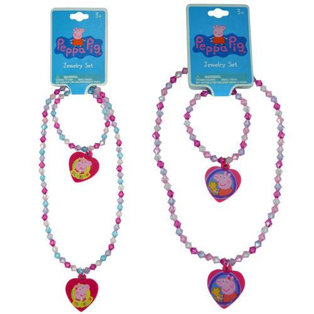 Peppa pig necklace shop bracelet set