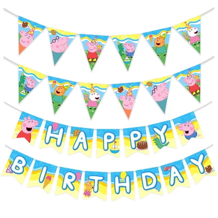 Peppa Pig Party Banner & Peppa Pig Pennants Kit