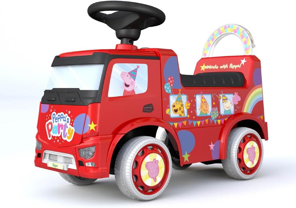 Peppa Pig Party Bus Foot-To-Floor Push Car for Toddlers and Kids