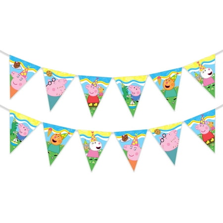 Peppa Pig Pennant Banner - Peppa Pig Party Supplies 1 Pack