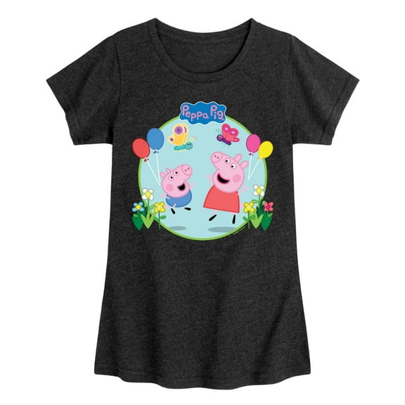 Peppa Pig - Peppa And George - Girls Toddler And Youth Fitted Short Sleeve Tee