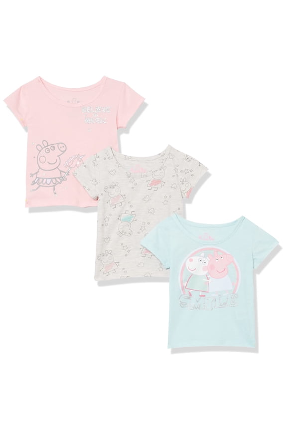 Peppa Big Toddler Girls T-Shirts 3-Pack Clothes - Toddler Girl Clothes Multi, 5T