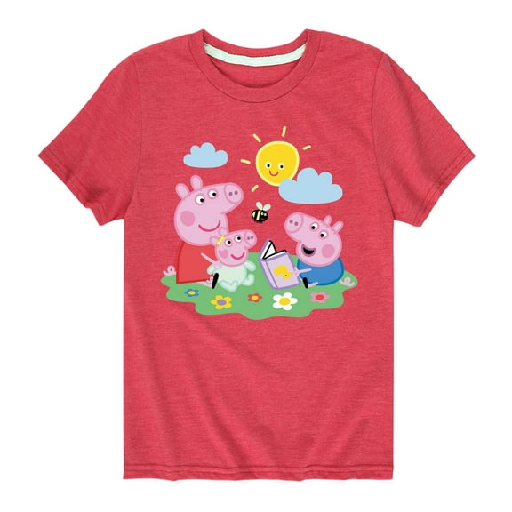 Peppa Pig - Peppa George Baby Reading - Kids Youth Short Sleeve Graphic T-Shirt