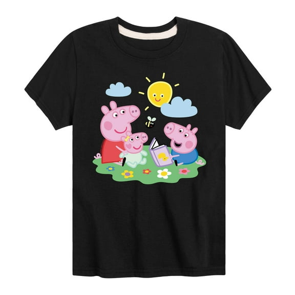 Peppa Pig - Peppa George Baby Reading - Kids Youth Short Sleeve Graphic T-Shirt