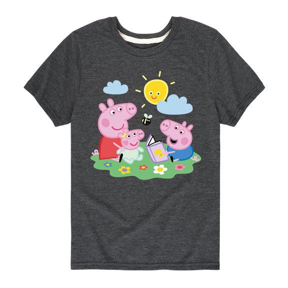 Peppa Pig - Peppa George Baby Reading - Kids Youth Short Sleeve Graphic T-Shirt