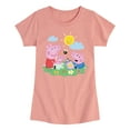 thumbnail image 1 of Peppa Pig - Peppa George Baby Reading - Toddler and Youth Girls Fitted Short Sleeve Graphic T-Shirt, 1 of 4