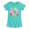 thumbnail image 1 of Peppa Pig - Peppa George Baby Reading - Toddler and Youth Girls Fitted Short Sleeve Graphic T-Shirt, 1 of 4