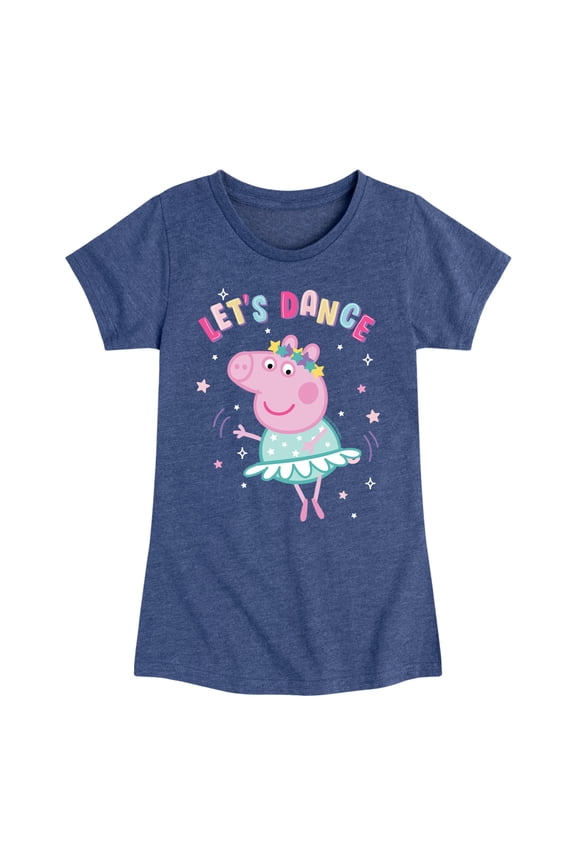 - Peppa Lets Dance - Girls Toddler And Youth Fitted Short Sleeve Tee