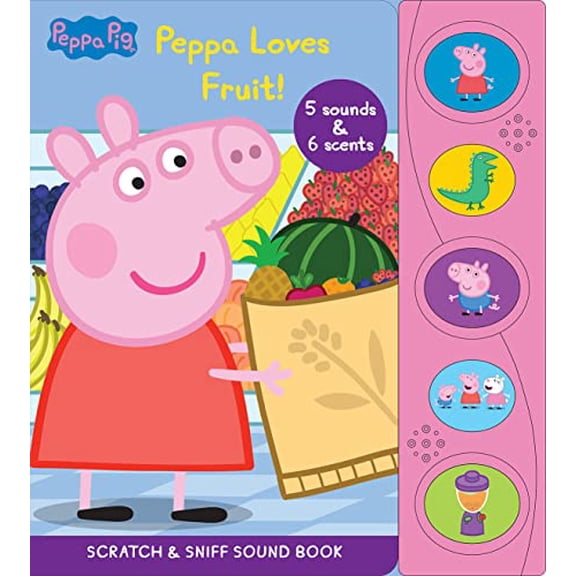 Pre-Owned Peppa Pig: Peppa Loves Fruit Scratch & Sniff Sound Book (Hardcover) by Pi Kids