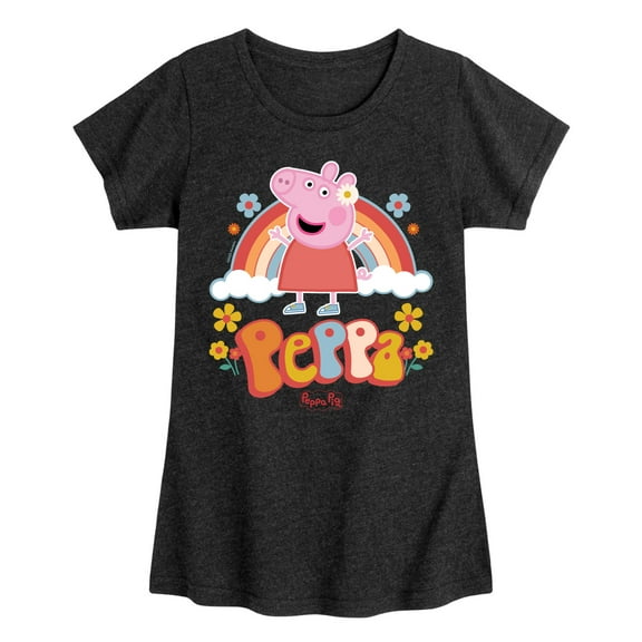 Peppa Pig - Peppa Rainbow - Girls Toddler And Youth Fitted Short Sleeve Tee