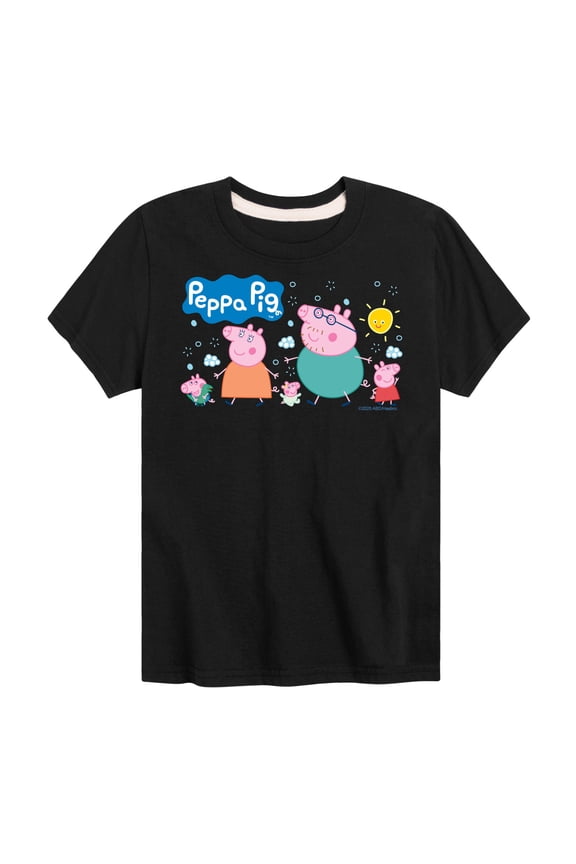 - Pig Famly Lineup - Kids Youth Short Sleeve Graphic T-Shirt