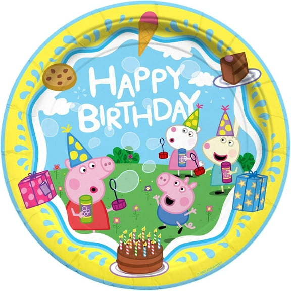 Peppa Pig Plates 9in - Peppa Pig Party Supplies 8 Count
