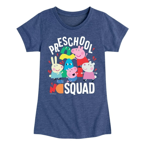 Peppa Pig - Preschool Squad - Girls Toddler And Youth Fitted Short Sleeve Tee