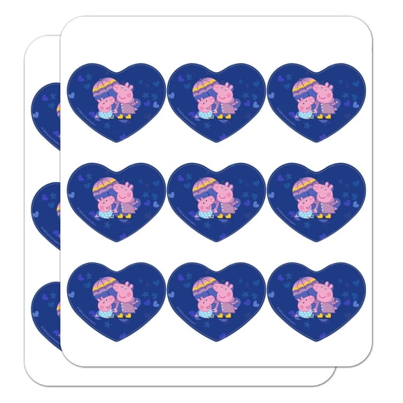 Peppa Pig Puddle Playtime Heart Shaped Planner Calendar Scrapbook Craft Stickers