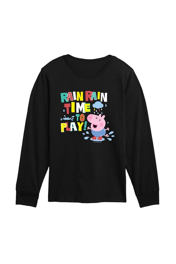 - Rain, Rain, Time To Play - Toddler Boys Long Sleeve Graphic T-Shirt