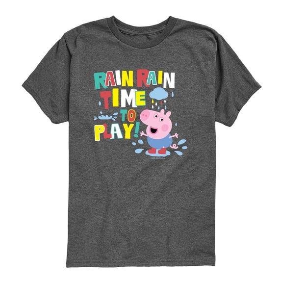 Peppa Pig - Rain, Rain, Time To Play - Toddler Boys Short Sleeve Graphic T-Shirt
